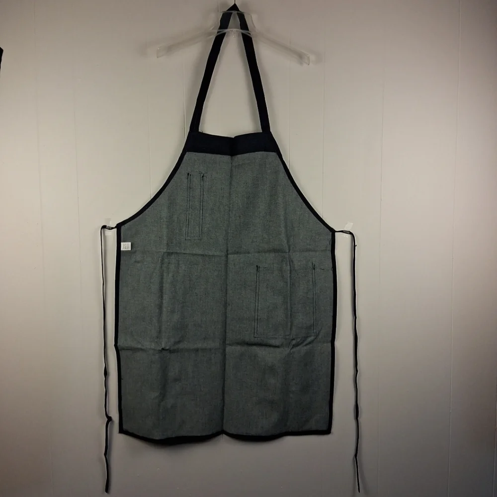 Denim Shop Apron Work Machine Pockets - Picture 5 of 8